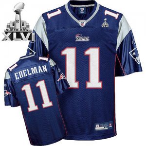 Jerseys Factory Cheap Patriots #11 Julian Edelman Dark Blue Supe