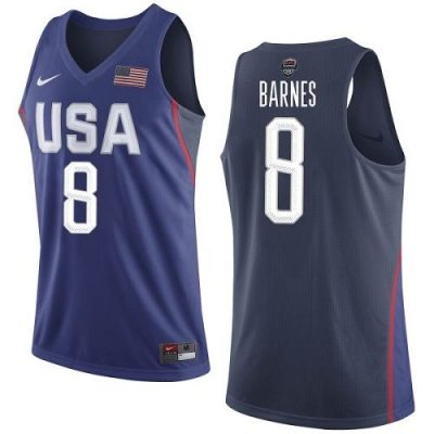 Jerseys Factory Cheap Nike Team USA #8 Harrison Barnes Navy Blue