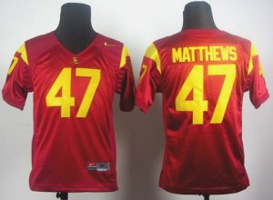 Jerseys Factory Cheap Trojans #47 Clay Matthews Red Embroidered