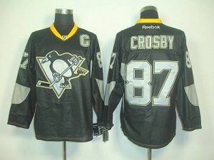 Jerseys Factory Cheap Penguins #87 Sidney Crosby Black Ice Embro