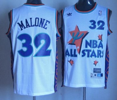 Jerseys Factory Cheap Jazz #32 Karl Malone White 1995 All Star T