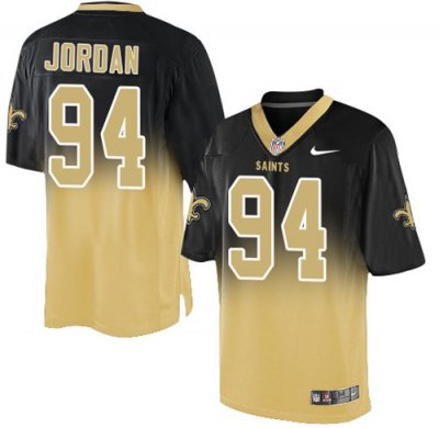 Jerseys Factory Cheap Nike Saints #94 Cameron Jordan Black/Gold