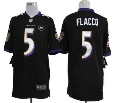 Jerseys Factory Cheap Nike Ravens #5 Joe Flacco Black Alternate