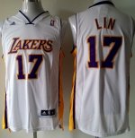 Jerseys Factory Cheap Revolution 30 Lakers #17 Jeremy Lin White