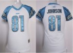 Jerseys Factory Cheap Lions #81 Calvin Johnson White Women's Fie