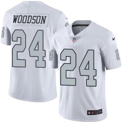 Jerseys Factory Cheap Nike Raiders #24 Charles Woodson White Men