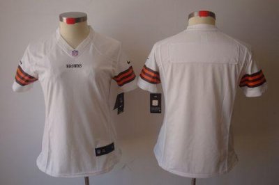 Jerseys Factory Cheap Nike Browns Blank White Women's Embroidere