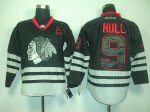 Jerseys Factory Cheap Blackhawks #9 Bobby Hull Black Ice Embroid