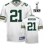 Jerseys Factory Cheap Packers #21 Charles Woodson White Super Bo
