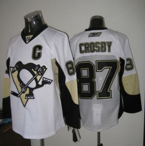 Jerseys Factory Cheap Penguins #87 Sidney Crosby White Embroider