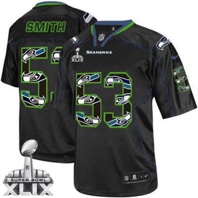 Jerseys Factory Cheap Nike Seahawks #53 Malcolm Smith New Lights