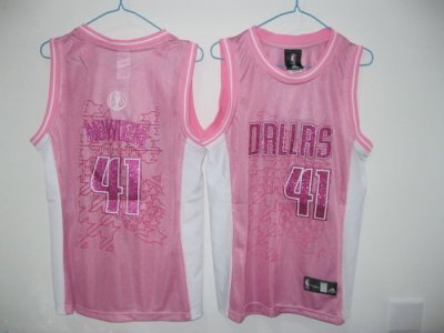 Jerseys Factory Cheap Mavericks #41 Dirk Nowitzki Pink Women Fas