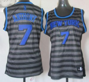 Jerseys Factory Cheap Knicks #7 Carmelo Anthony Black/Grey Women