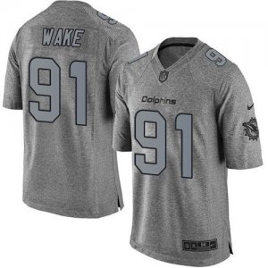 Jerseys Factory Cheap Nike Dolphins #91 Cameron Wake Gray Men's
