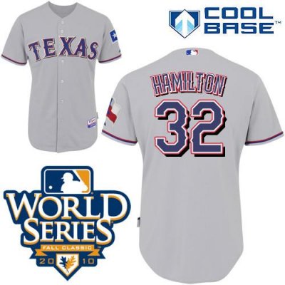 Jerseys Factory Cheap Rangers #32 Josh Hamilton Grey 2010 World