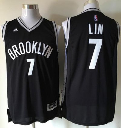 Jerseys Factory Cheap Nets #7 Jeremy Lin Black Road Stitched NBA