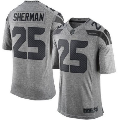 Jerseys Factory Cheap Nike Seahawks #25 Richard Sherman Gray Men