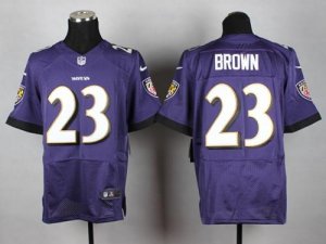 Jerseys Factory Cheap Nike Ravens #23 Chykie Brown Purple Team C
