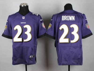 Jerseys Factory Cheap Nike Ravens #23 Chykie Brown Purple Team C