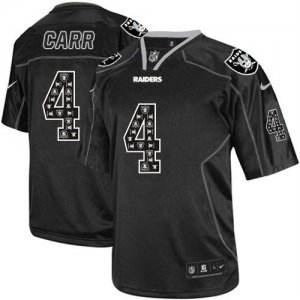 Jerseys Factory Cheap Nike Raiders #4 Derek Carr New Lights Out