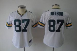 Jerseys Factory Cheap Packers #87 Jordy Nelson White Women's Tea