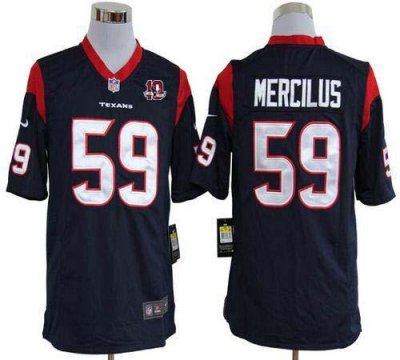 Jerseys Factory Cheap Nike Texans #59 Whitney Mercilus Navy Blue