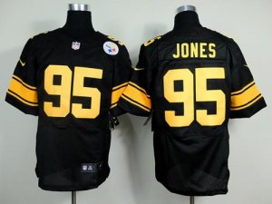 Jerseys Factory Cheap Nike Steelers #95 Jarvis Jones Black(Gold