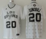 Jerseys Factory Cheap Spurs #20 Manu Ginobili White New Latin Ni