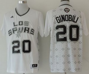 Jerseys Factory Cheap Spurs #20 Manu Ginobili White New Latin Ni