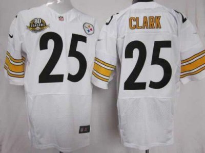 Jerseys Factory Cheap Nike Steelers #25 Ryan Clark White With 80