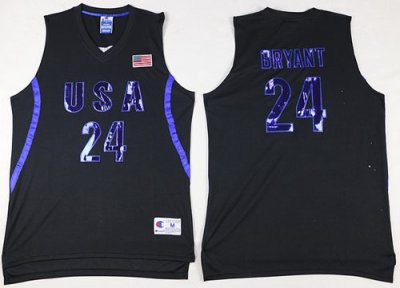 Jerseys Factory Cheap Nike Team USA #24 Kobe Bryant Black 2016 D