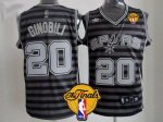 Jerseys Factory Cheap Spurs #20 Manu Ginobili Black/Grey Groove