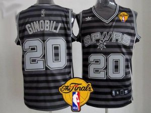 Jerseys Factory Cheap Spurs #20 Manu Ginobili Black/Grey Groove