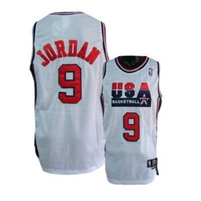 Jerseys Factory Cheap Olympic 9# Michael Jordan White Stitched N