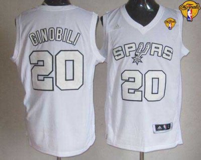 Jerseys Factory Cheap Spurs #20 Manu Ginobili White Winter On-Co