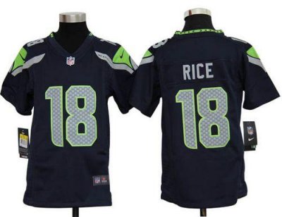 Jerseys Factory Cheap Nike Seahawks #18 Sidney Rice Steel Blue Y