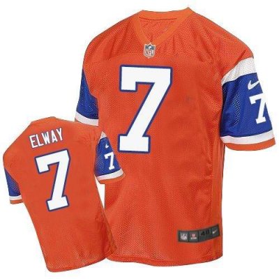 Jerseys Factory Cheap Nike Broncos #7 John Elway Orange Throwbac