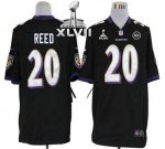 Jerseys Factory Cheap Nike Ravens #20 Ed Reed Black Alternate Su