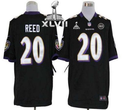 Jerseys Factory Cheap Nike Ravens #20 Ed Reed Black Alternate Su