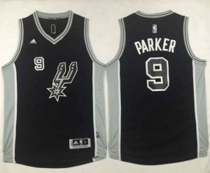 Jerseys Factory Cheap Spurs #9 Tony Parker Black New Road Stitch