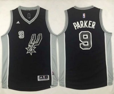Jerseys Factory Cheap Spurs #9 Tony Parker Black New Road Stitch