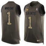 Jerseys Factory Cheap Nike Saints #1 Who Dat Green Men's Stitche