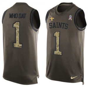 Jerseys Factory Cheap Nike Saints #1 Who Dat Green Men's Stitche