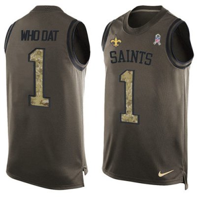 Jerseys Factory Cheap Nike Saints #1 Who Dat Green Men's Stitche