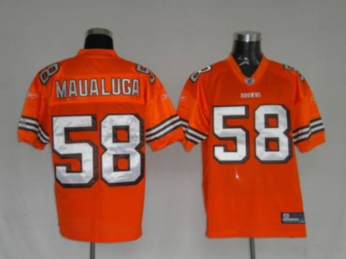 Jerseys Factory Cheap Browns #58 Rey Maualuga Orange Stitched NF