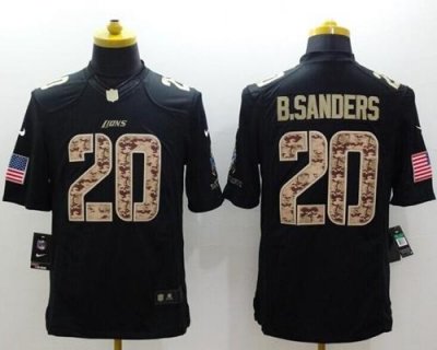 Jerseys Factory Cheap Nike Lions #20 Barry Sanders Black Men's S