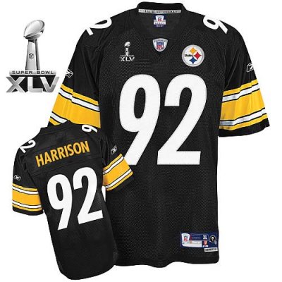 Jerseys Factory Cheap Steelers #92 James Harrison Black Super Bo