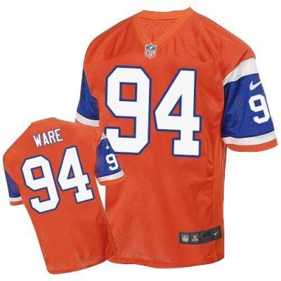 Jerseys Factory Cheap Nike Broncos #94 DeMarcus Ware Orange Thro