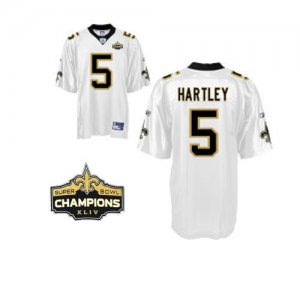 Jerseys Factory Cheap Saints #5 Garrett Hartley White Super Bowl