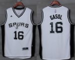 Jerseys Factory Cheap Spurs #16 Pau Gasol White Stitched NBA Jer